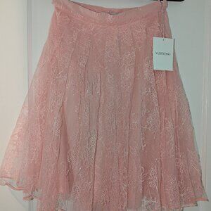 Valentino Pink Lace Skirt